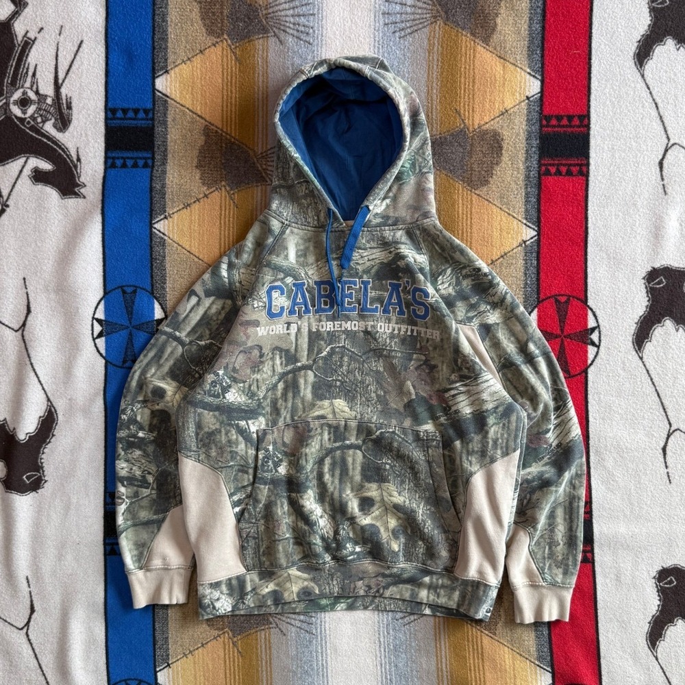 Cabelas Mens Large Camo Hoodie Mossy Oak Break Up Infinity Pullover Sweatshirt
